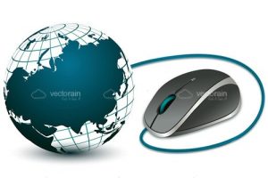 Computer mouse with globe